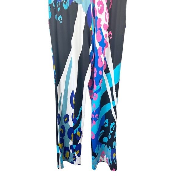 HALE BOB Multicolored Leopard Sleeveless Jumpsuit Mixed Print Colorful Wide Leg - Picture 10 of 16